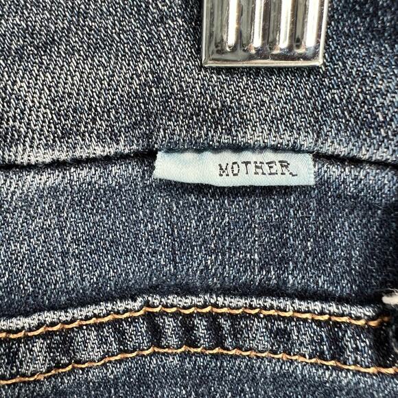 Mother The Looker Ankle Fray Alley Cat Dark Wash Distress Denim Skinny Jeans 29 - Picture 9 of 13